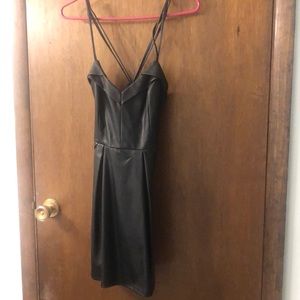Leather mini dress
